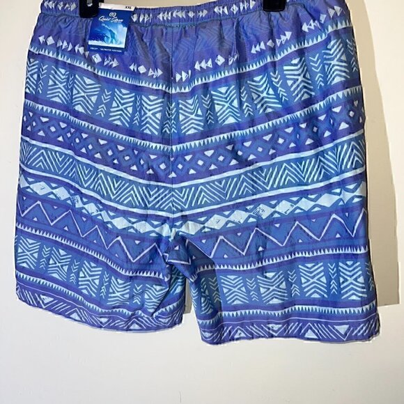 NWT QUITE STORM SURF SHOP MEN'S VOLLEY SWIM SHORTS - XXL - BLUE TRBAL PRINT - Picture 6 of 7